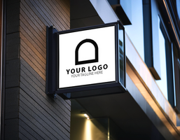 Logo Mockup on Store Signage psd