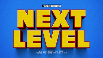 next level 3d text effect psd