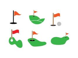 Golf course icon set illustration vector