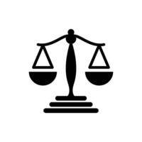 A black and white image of a scale of justice vector