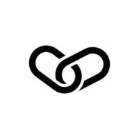 A black and white logo of two links vector