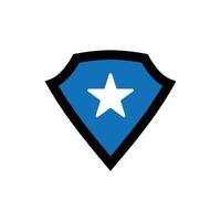 A blue shield with a star on it vector