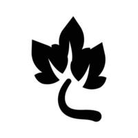 A black and white illustration of a leaf vector