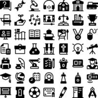 Academy School Study Learn College Education Icon Set. Perfect for user interface, new application vector