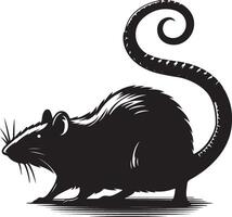 Rat silhouette isolated in white background. vector