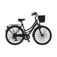 Silhouette of a bicycle in white background. vector