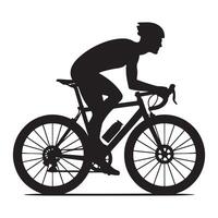 Man ride a bicycle icon silhouette. vector