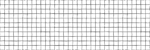 Seamless checkered repeating pattern with hand drawn grid. background, geometric, doodle style vector
