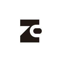 letter zo zc simple linked font abstract logo vector