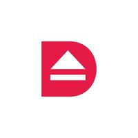 letter d triangle stripes simple logo vector