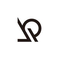 letter j p t abstract simple geometric line logo vector