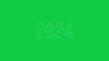 2024 to 2025 animation with effect glitch and background green screen video