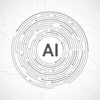 Artificial intelligence circuit line style. Machine learning design. Smart network digital technology. vector