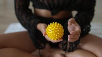 Engaging with a cheerful Yellow Spiky Toy for relaxation and stress relief is beneficial video