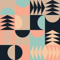 Seamless pattern featuring modern abstract shapes in a mix of soft pastel colors, ideal for fashionable backgrounds and creative wallpapers vector