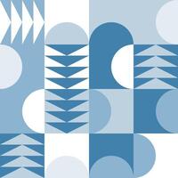 A seamless pattern featuring geometric shapes in various shades of blue, creating a calm and decorative background for any space vector