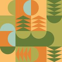 Seamless geometric pattern with abstract shapes in soothing earth tones, ideal for wallpapers and creative backgrounds vector