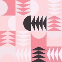 A seamless geometric pattern with soft pink and black shapes, perfect for a subtle yet decorative wallpaper or creative background vector