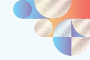Eye-catching abstract artwork with a fusion of geometric shapes, including circles and semicircles in a gradient of red, blue, and orange, perfect for vibrant and modern backgrounds vector