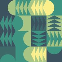 A seamless geometric pattern in calming shades of green and yellow, ideal for creating a peaceful and decorative background vector