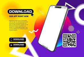 Digital Store Banner With Smartphone vector