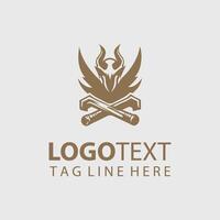 A logo design for a company that is made up of two crossed swords vector