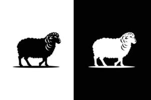 Sheep silhouette icon isolated on black background. Sheep Icon vector