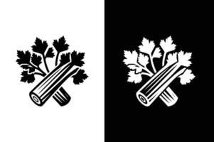 Celery icon silhouette flat isolated . Celery Flat Design Vegetable Icon vector