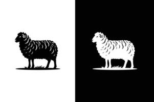 Sheep silhouette icon isolated on white black background. Sheep Icon vector