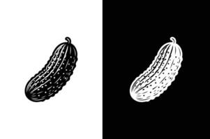 Cucumber icon isolated on transparent background. Cucumber silhouette isolated on black vector