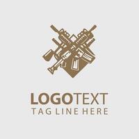 A gun logo design with a heart shape vector