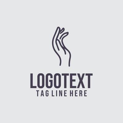 Hand logo design with a hand reaching out