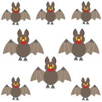 Cartoon image of a group of bats on a white background. Halloween festival. vector
