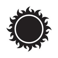 Sun icon, sun symbol, black sun sign isolated on white. vector
