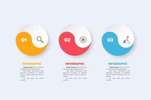 circle shape infographic with 3 steps vector