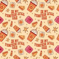 A delightful Pumpkin Spice Fall Vibes Pattern that perfectly embodies the essence of autumn vector