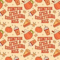 Pumpkin Spice Everything Nice Pattern Design Perfect for the Autumn Season and Festivities vector