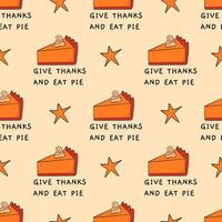 Thanksgiving themed Pie Pattern Design suitable for various festive Celebrations and events vector
