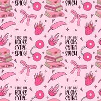 A captivating design featuring spicy books combined with delightful treats and patterns vector