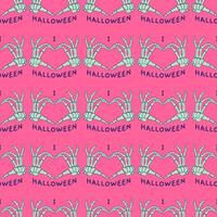 Enjoy this Fun Halloween Pattern featuring Love intertwined with Skeleton Hands and more vector