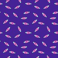 A vibrant, colorful eye pattern set against a rich purple background creates a striking visual vector
