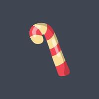 candy cane in flat design. vector