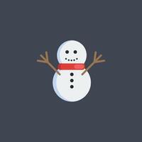 snowman in flat design. vector