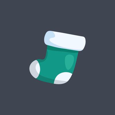 green sock in flat design