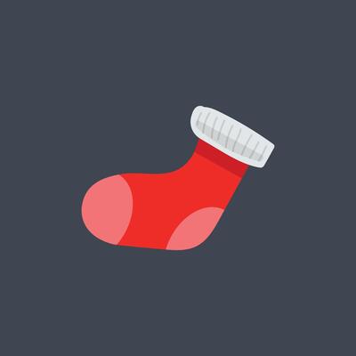 red sock in flat design.