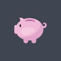 piggy bank in flat design. vector