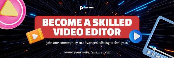 Video Editor Community Twitter Header template