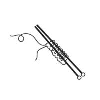 Knitting Needles with Loops vector