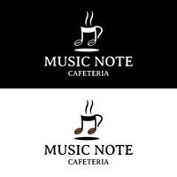 Coffee bean shape resembles musical notes icon with aroma perfect for cafe and coffee shop logo design vector