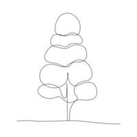 Continuous line drawing of a tree. minimalist and abstract nature art. vector